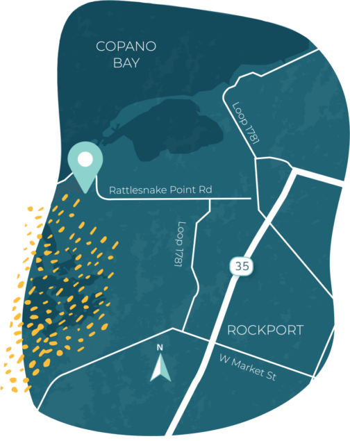 Copano Bay area map