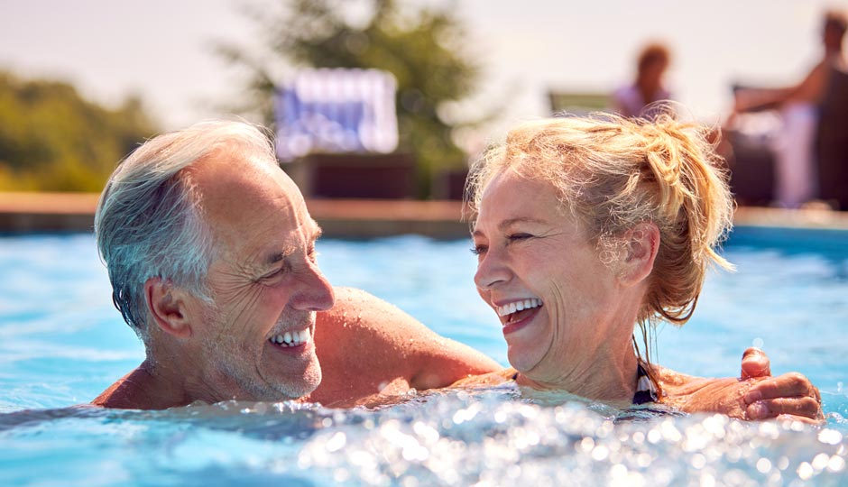 adults in pool