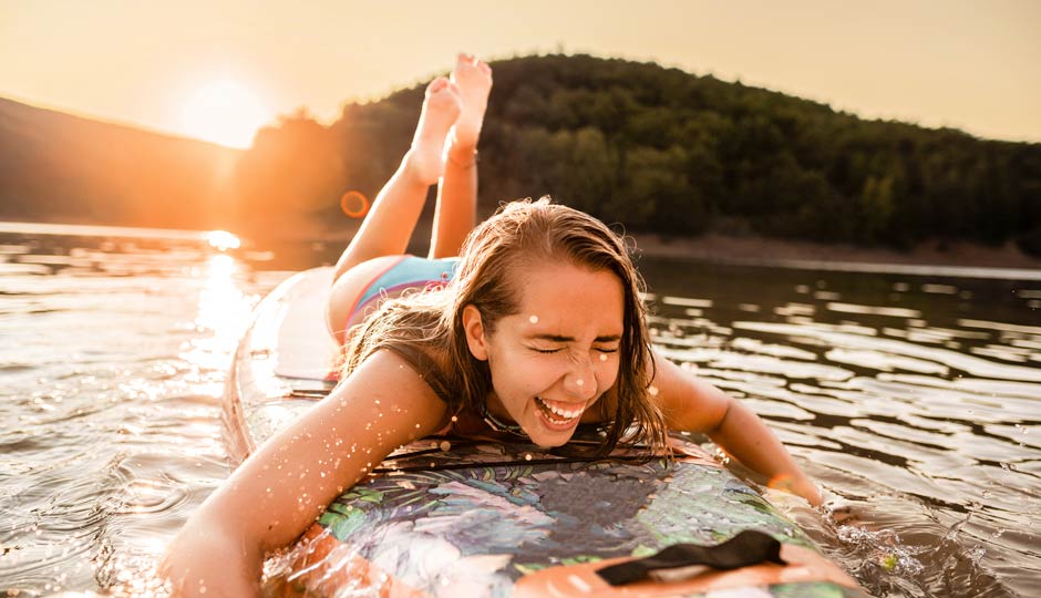 girl on paddleboard