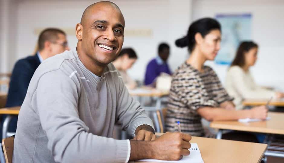 man in classroom