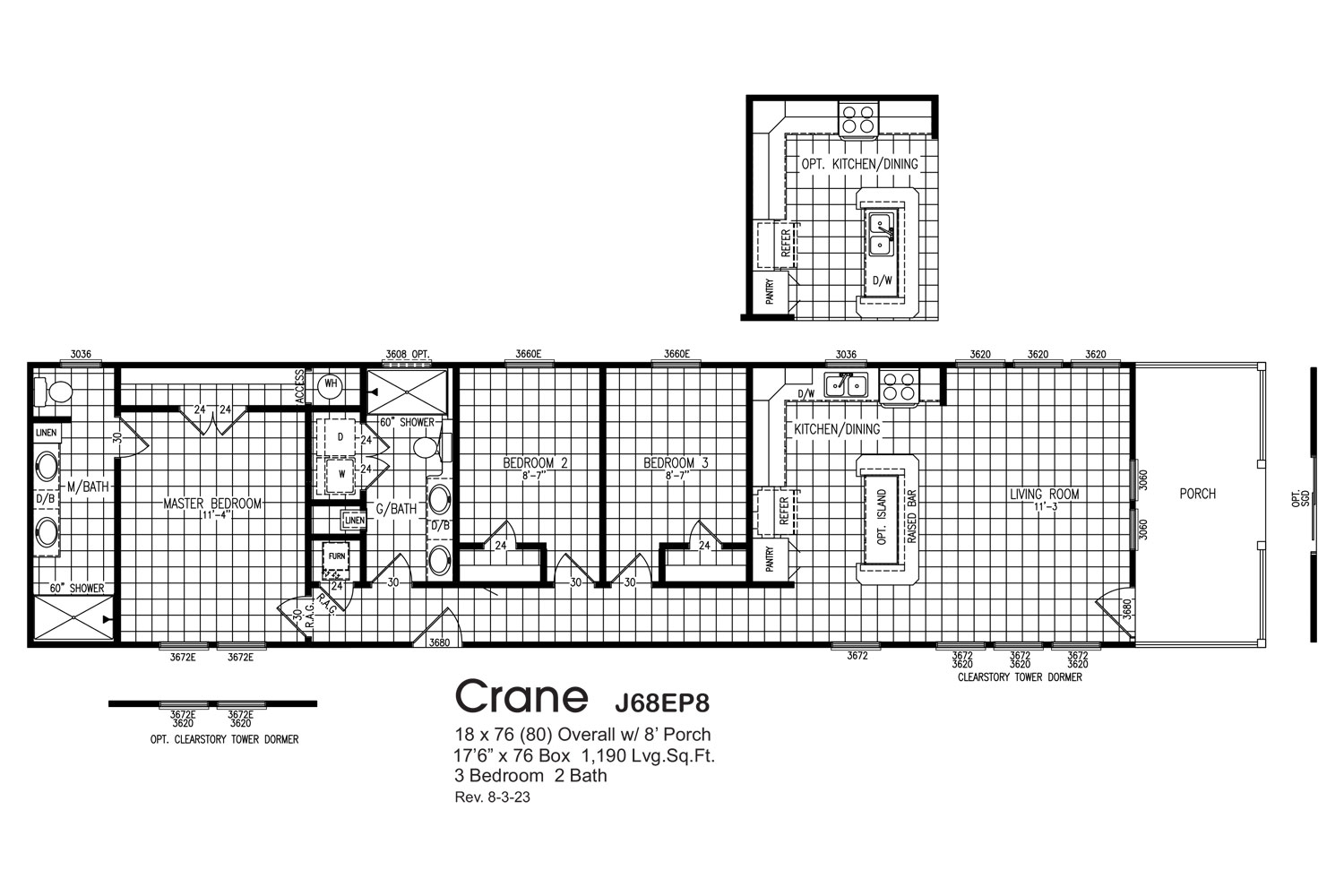 Crane J68EP8 Floorplan